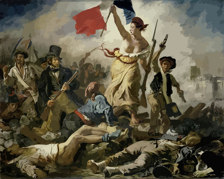 Frihet leder Folket. Den menneskelige legemliggjørelsen av den franske nasjonen.(Maleri av Miguu)