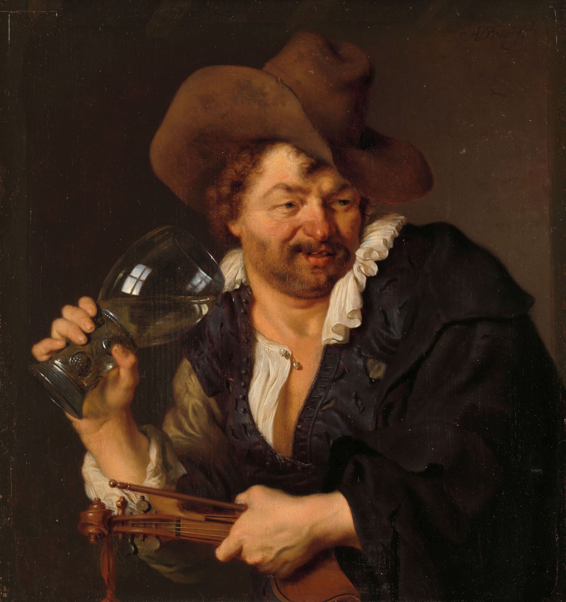De vrolijke speelman, Ary de Vrois. Rijksmuseum. Wikimedia Commons.